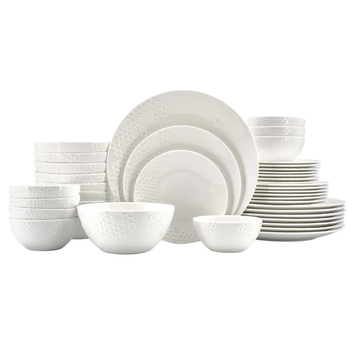 Mikasa - Service de vaisselle, 40 pièces - Tarala Honeycomb Bone China