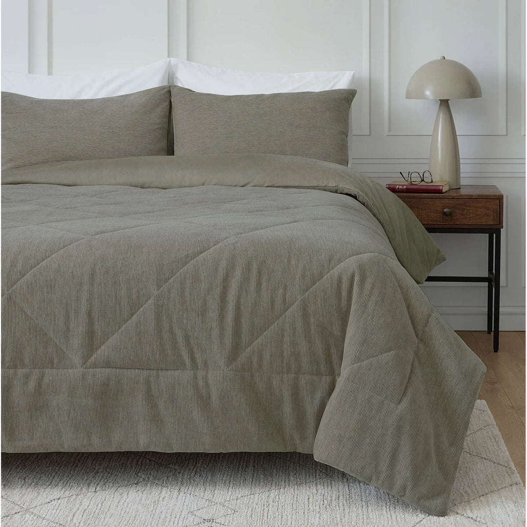 Roots Home - Ensemble de couette en velours côtelé, 3 pièces