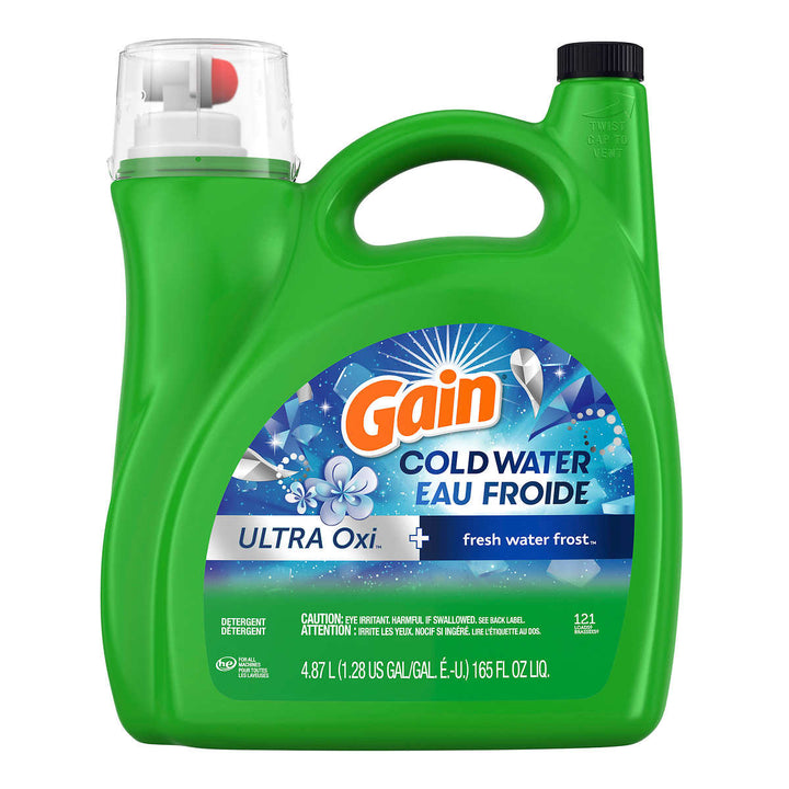 Gain - Détergent à lessive liquide haute efficacité eau froide + Oxi fresh Water Frost
