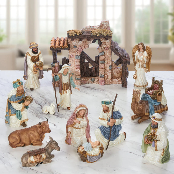 Kirkland Signature 14-Piece Hand-Painted Nativity Set