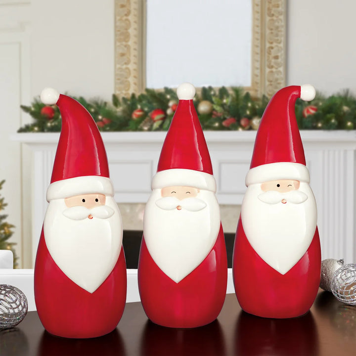 3-Piece Ceramic Santa Set