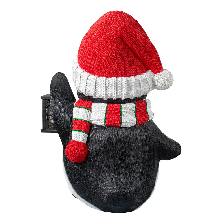 Christmas Pingouin Greeter with Lantern