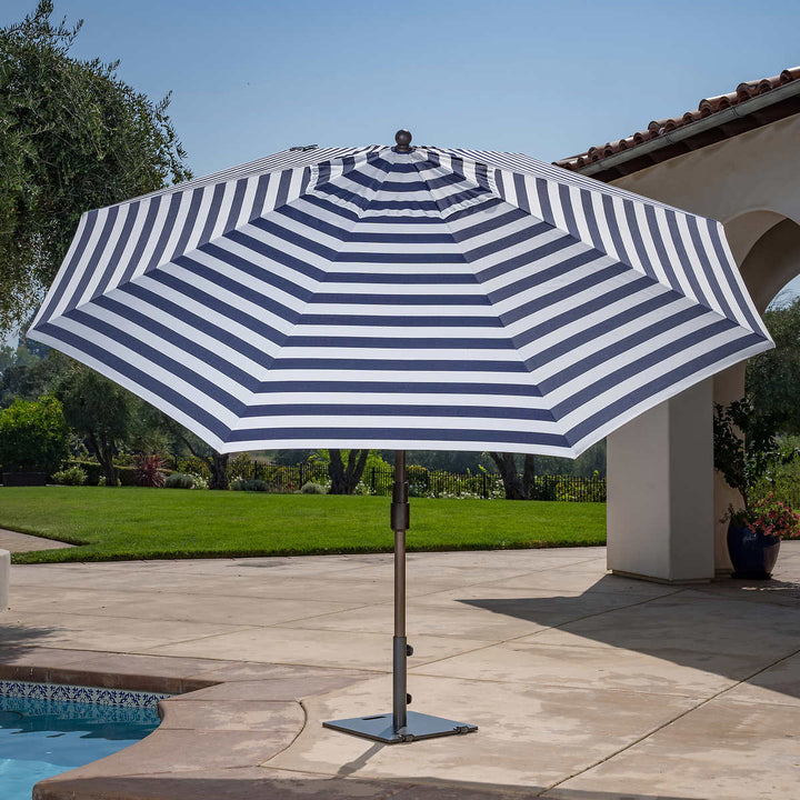 Sunvilla Round Cabana Stripe Aluminum Market Umbrella