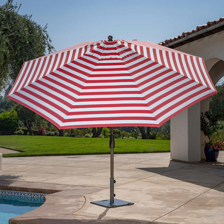 Sunvilla Round Cabana Stripe Aluminum Market Umbrella