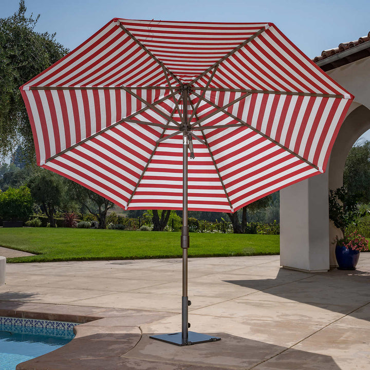 Sunvilla Round Cabana Stripe Aluminum Market Umbrella