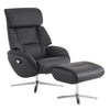 Dola Hills – Fauteuil inclinable en cuir pleine fleur avec ottoman
