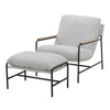 Aiden & Ivy – Fauteuil en tissu avec pouf