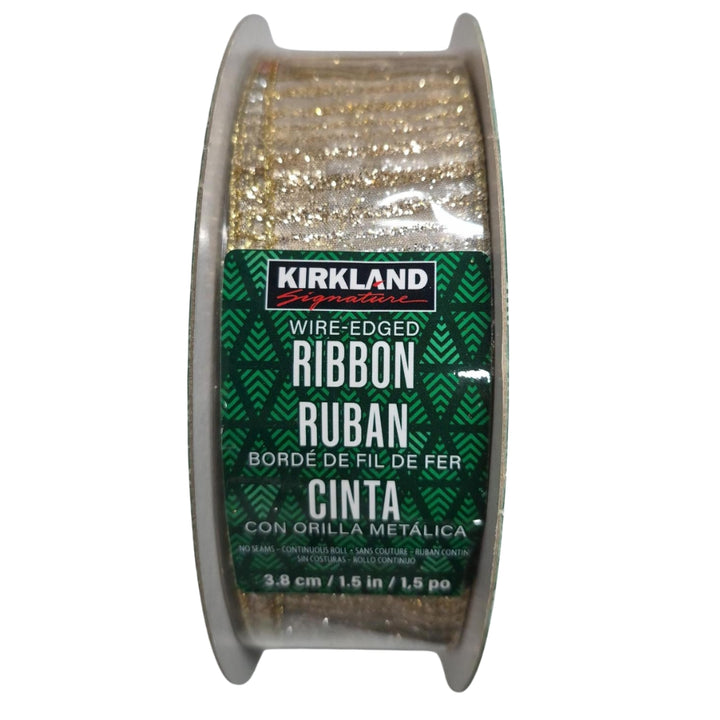 Kirkland Signature - Ruban de Noël bordé de fil de fer