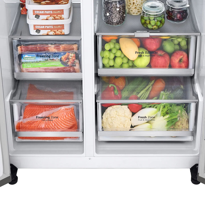 LG - Réfrigérateur côte à côte avec refroidissement de porte