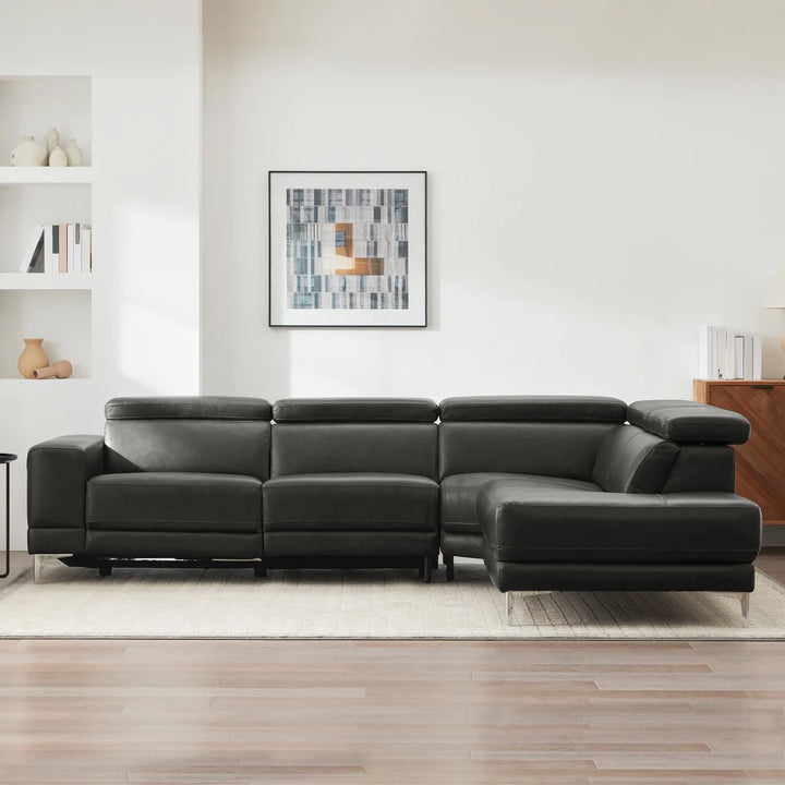 Aiden & Ivy 2-Piece Top Grain Leather Power Reclining Sectional