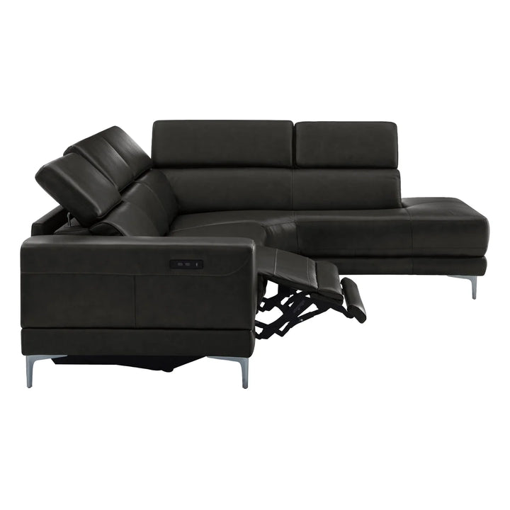 Aiden & Ivy 2-Piece Top Grain Leather Power Reclining Sectional