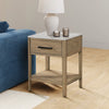 Loxley Rowe Mindi End Table with Stone Tabletop and Drawer