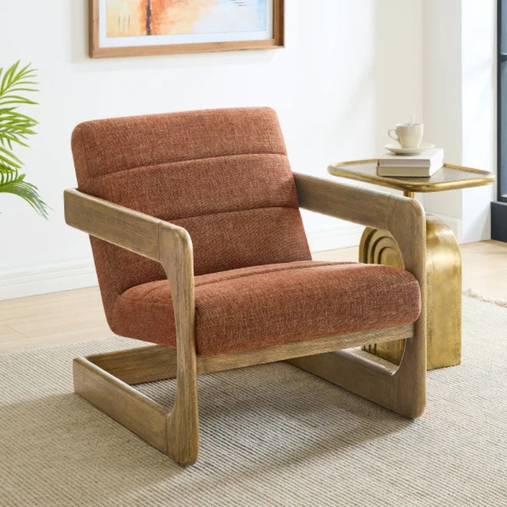 Thomasville Accent Fabric Chair with Wood Base
