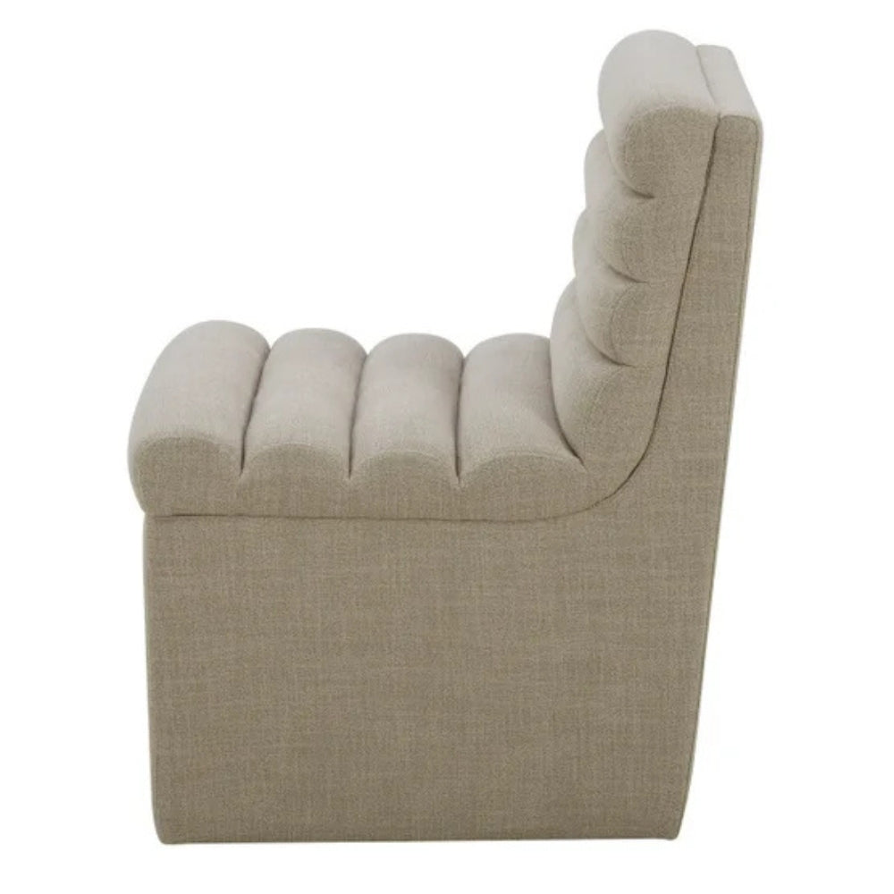 Aiden & Ivy - Chaise en tissu sans accoudoir avec roulettes pour salle à manger