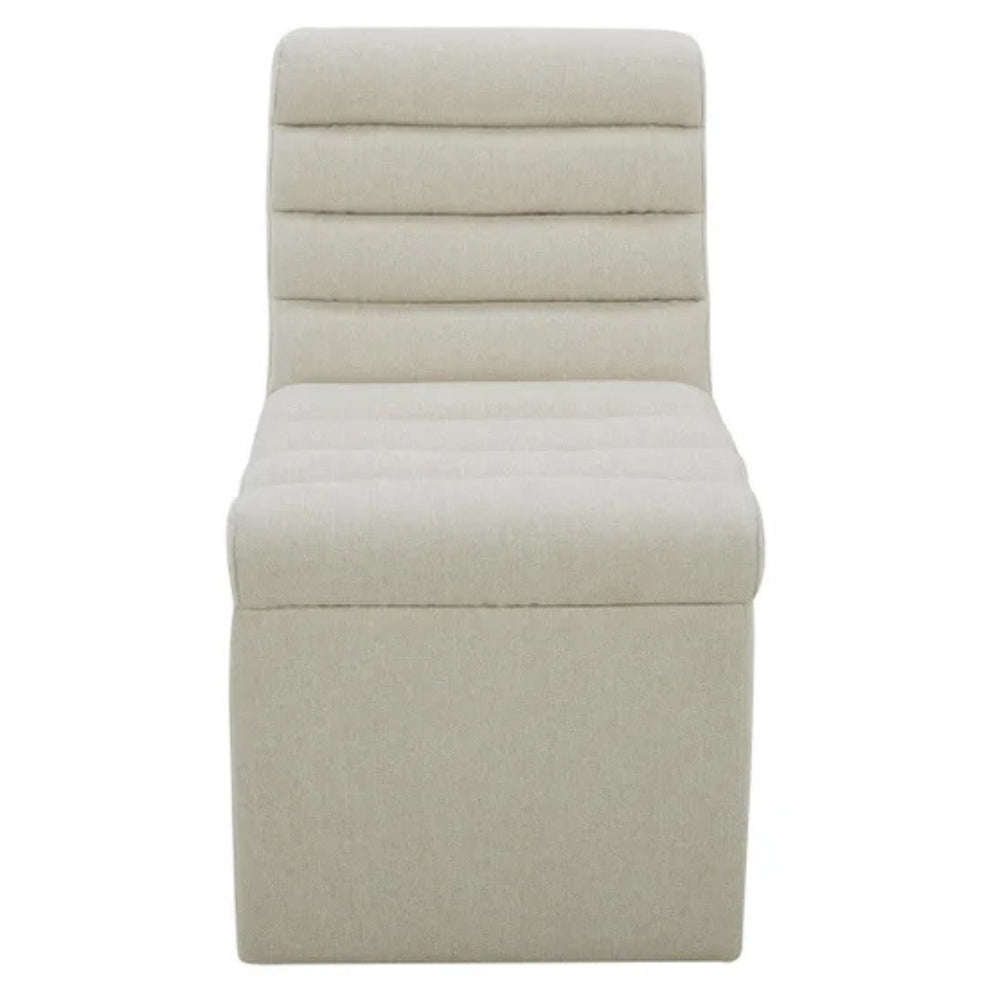 Aiden & Ivy - Chaise en tissu sans accoudoir avec roulettes pour salle à manger