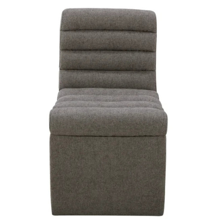 Aiden & Ivy - Chaise en tissu sans accoudoir avec roulettes pour salle à manger