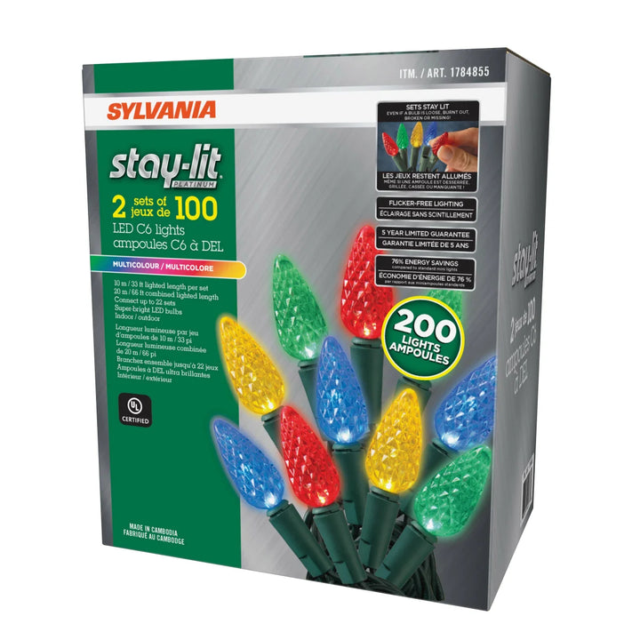 Sylvania 100 LED Christmas Lights - 2-Pack