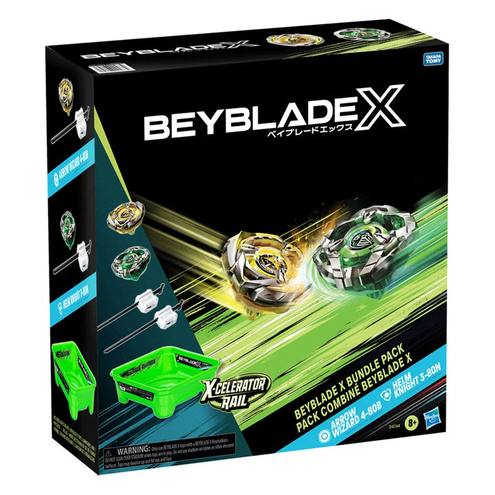 Hasbro Beyblade X Arrow Wizard 4-80B/Helm Knight 3-80N Bundle Pack