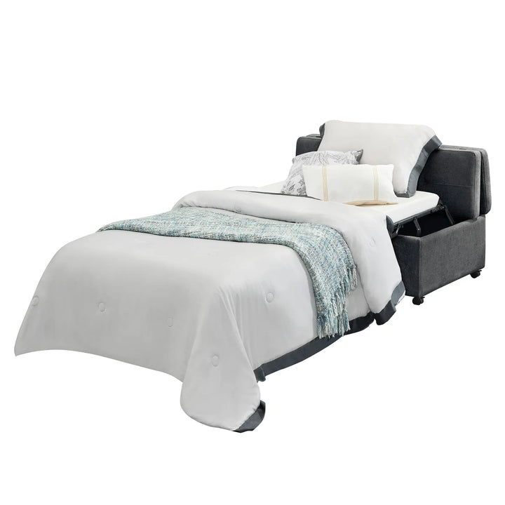 True Innovations - Pouf en tissu qui se transforme en lit