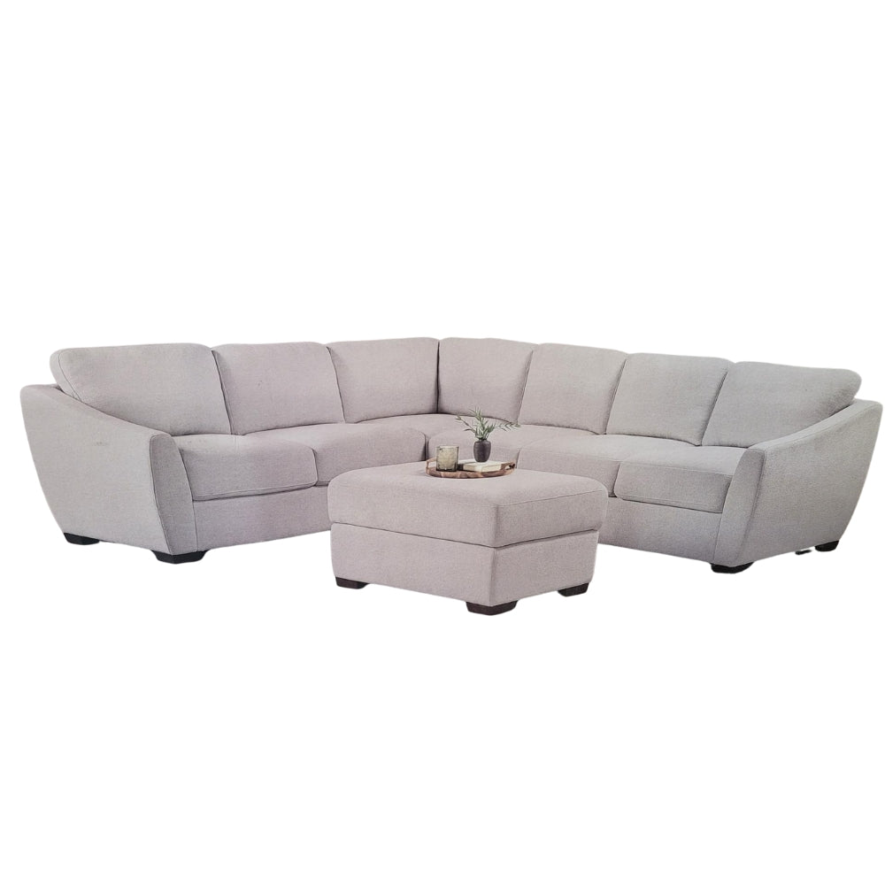 Northridge Home Fabric Sectional with Storage Ottoman