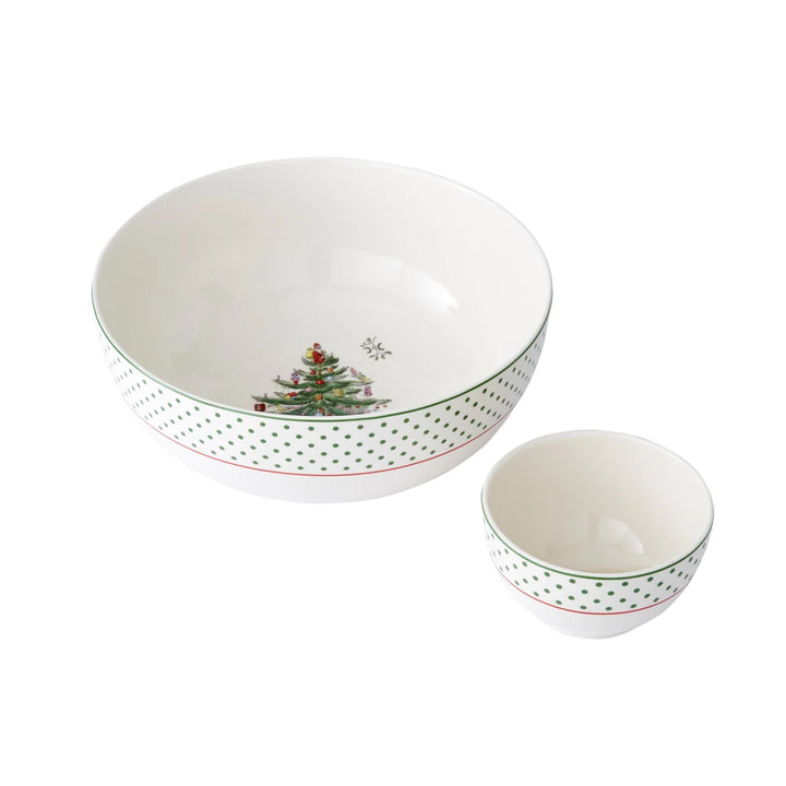 Christmas Tree Polka Dot Tiered Chip & Dip