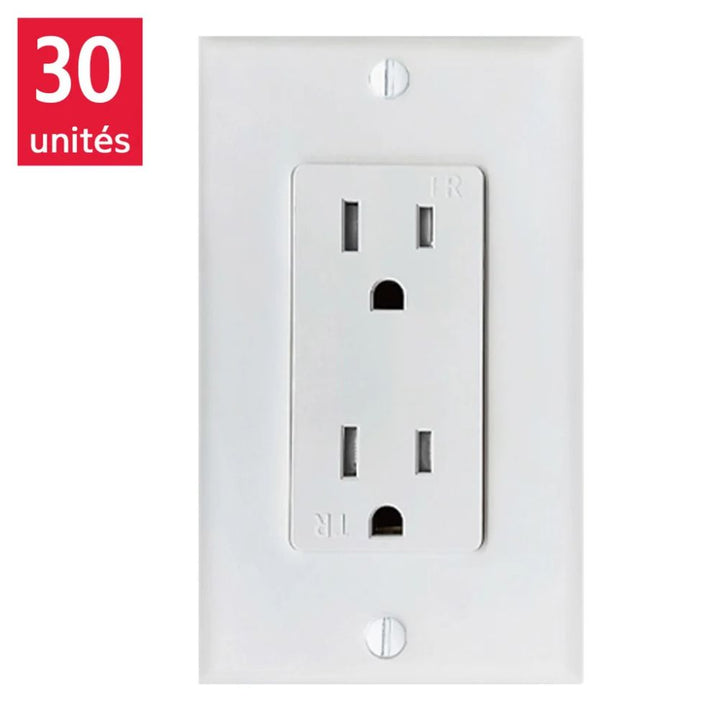 Xtricity - Decorative Duplex Wall Outlet, Pack of 30