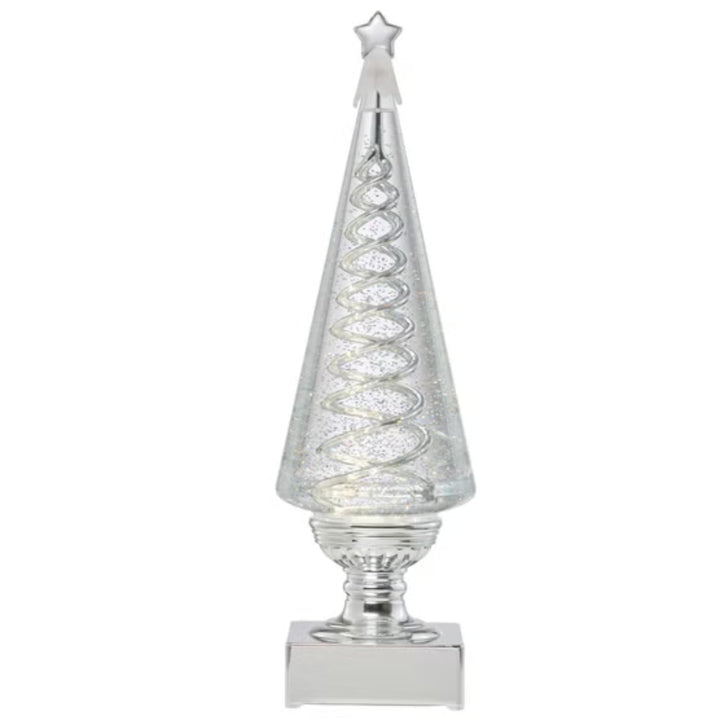 Set of 2 spiral Christmas trees, 35.5 cm (14 in)