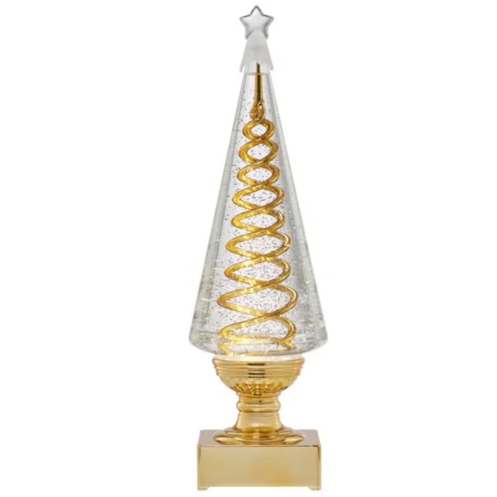 Set of 2 spiral Christmas trees, 35.5 cm (14 in)