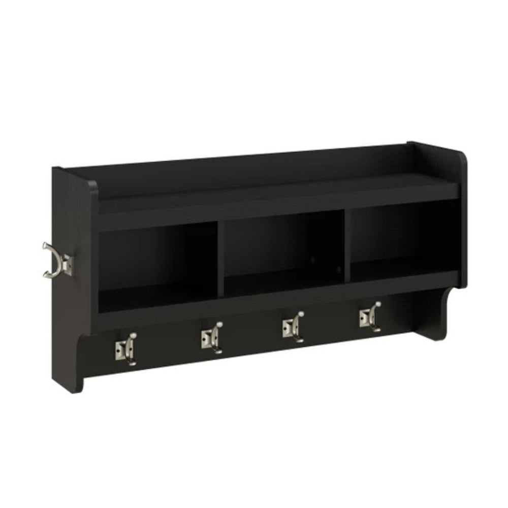Bush Furniture Woodland - Porte-manteaux mural avec tablette