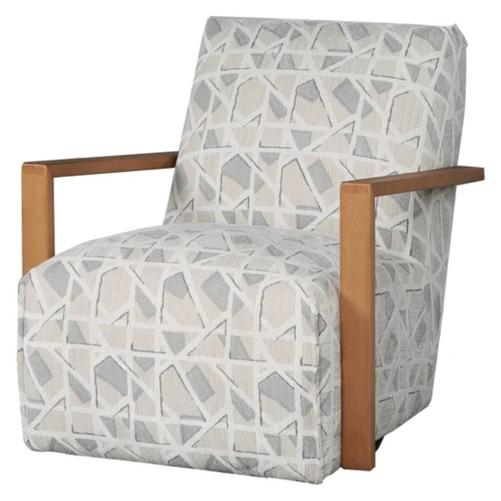 NiceLink – Sierra Swivel Chair in Fabric with Wooden Armrests