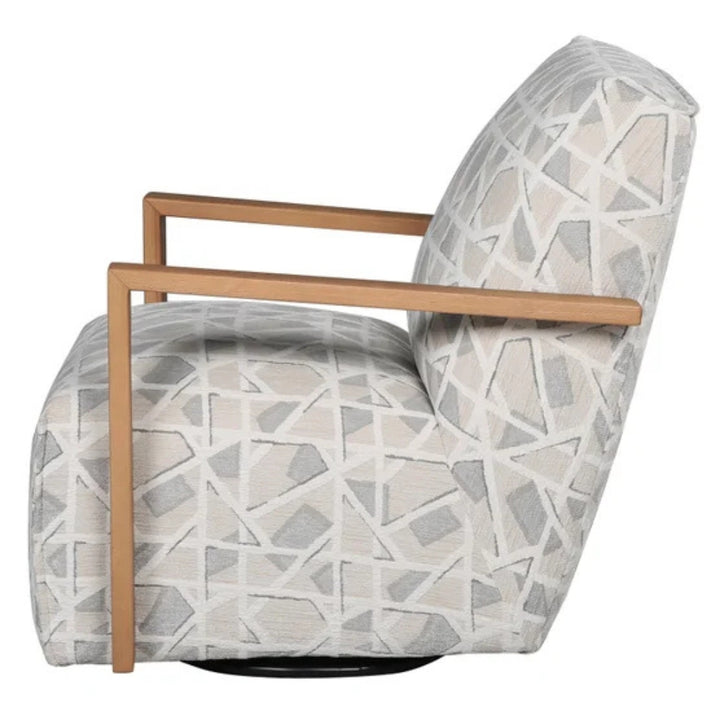 NiceLink – Sierra Swivel Chair in Fabric with Wooden Armrests