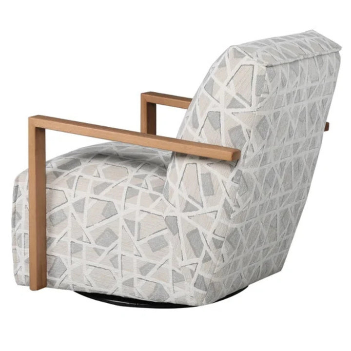 NiceLink – Sierra Swivel Chair in Fabric with Wooden Armrests