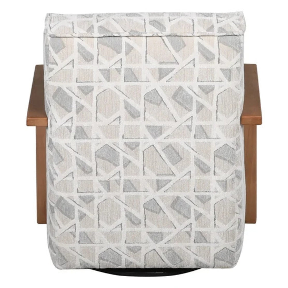 NiceLink – Sierra Swivel Chair in Fabric with Wooden Armrests