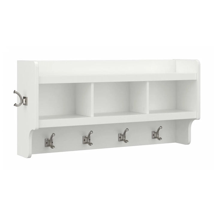 Bush Furniture Woodland - Porte-manteaux mural avec tablette
