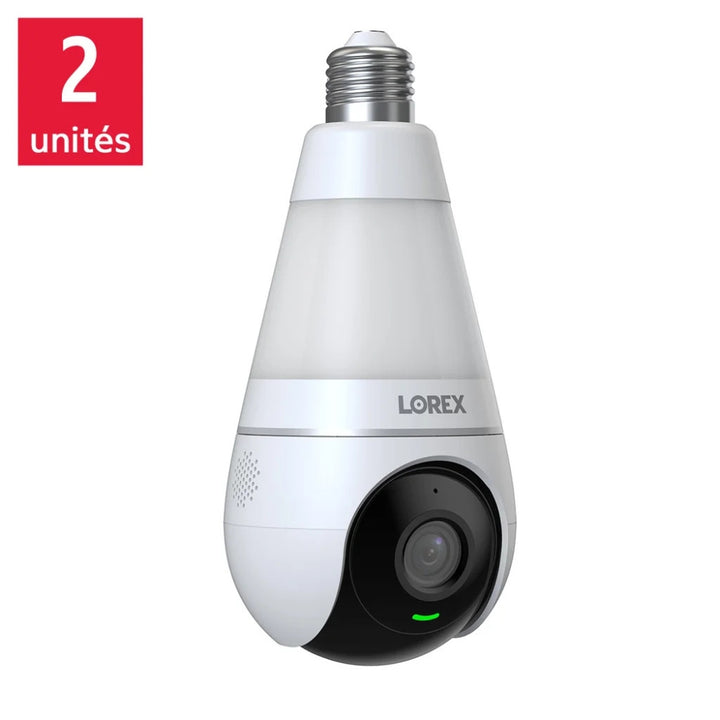Lorex - 2K Wi-Fi Smart Bulb Security Camera, Pack of 2