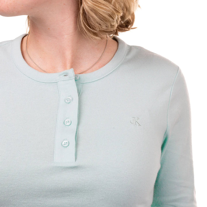 Calvin Klein - Chandail henley en maille à manches longues