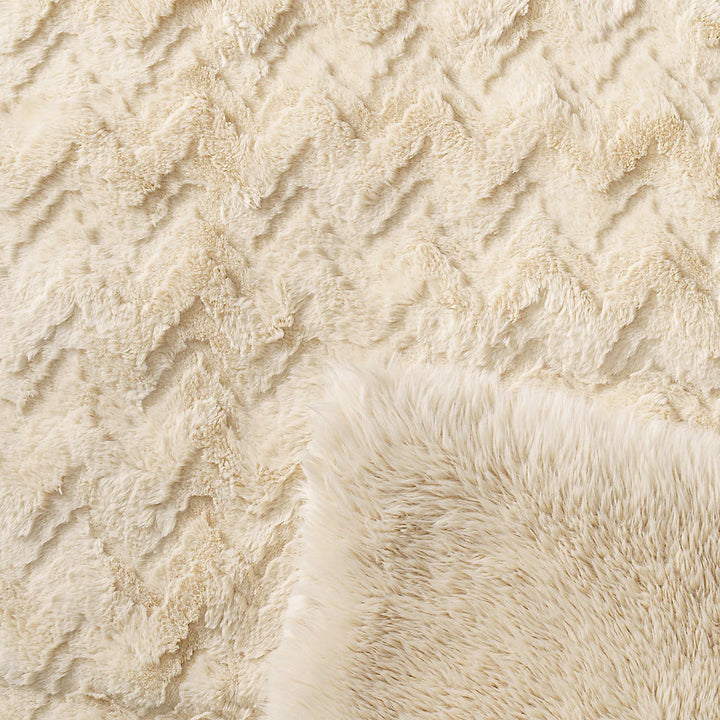 Mon Château - Jeté de luxe jacquard en fausse fourrure