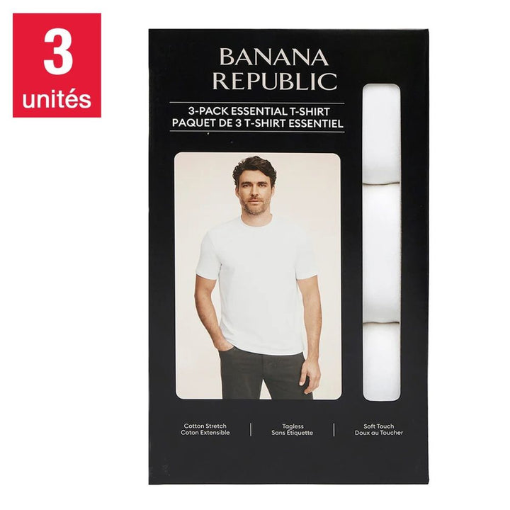 Banana Republic - T-shirt à col ras du cou, paquet de 3