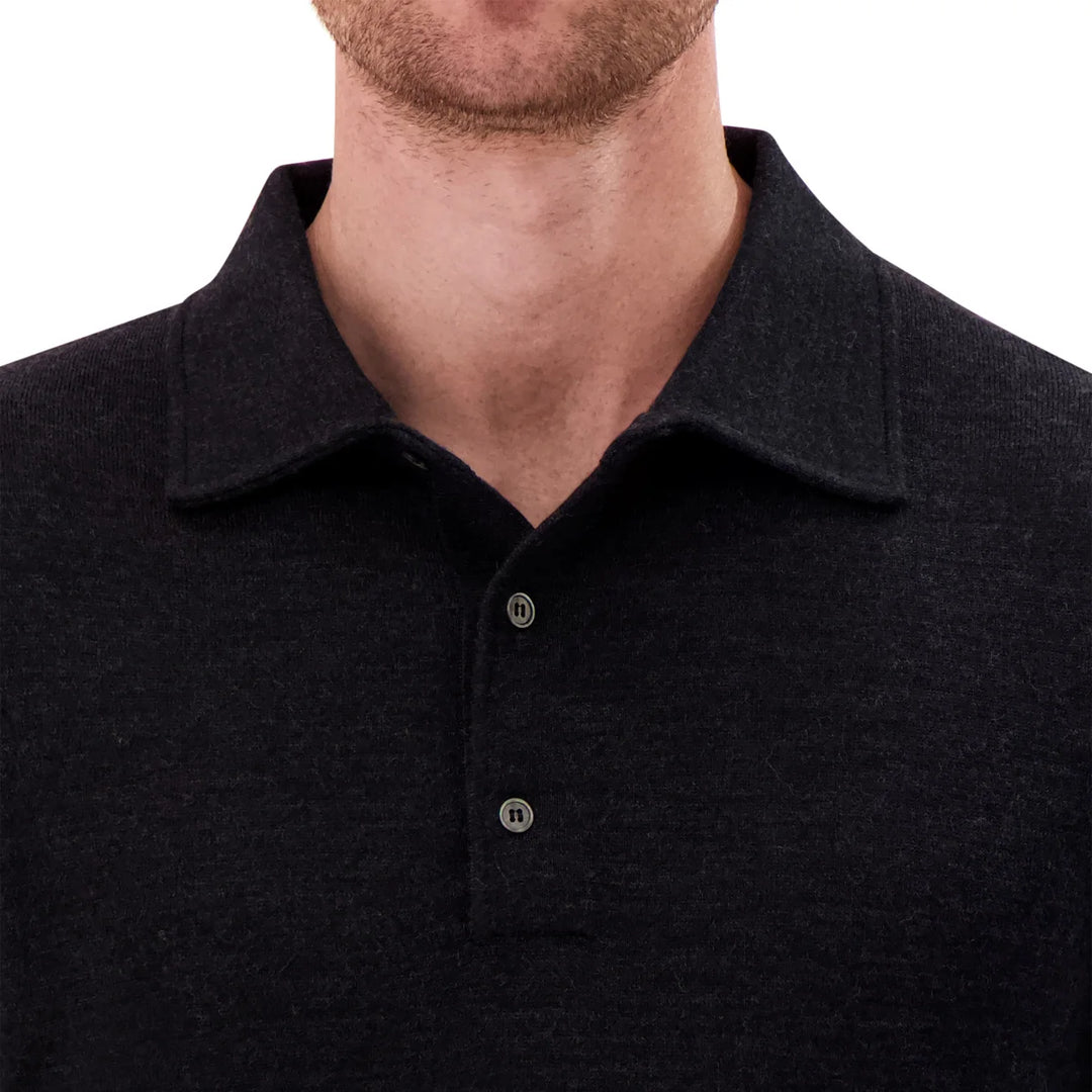 Modern English - Polo à manches longues en laine mérinos