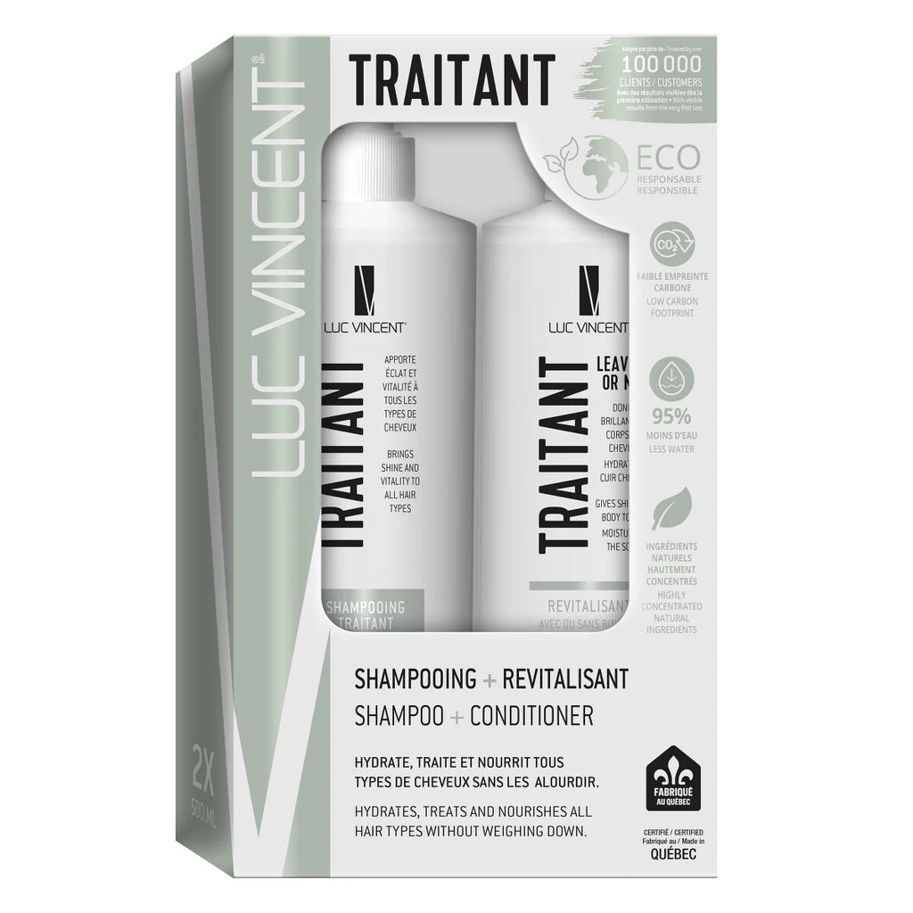 LUC VINCENT - Shampoing et revitalisant traitant, 2 x 500 ml