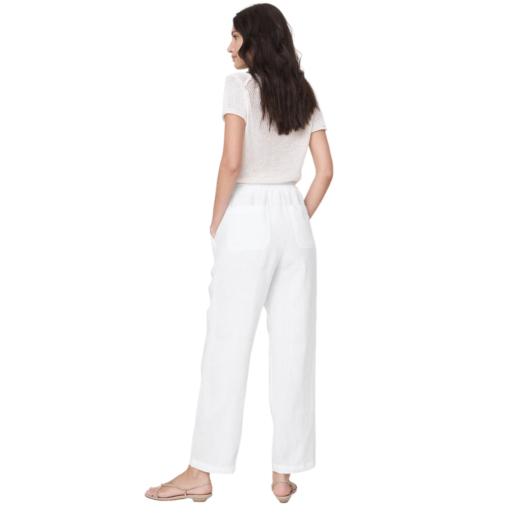 Banana Republic - Pantalon droit à taille extensible en lin escapade