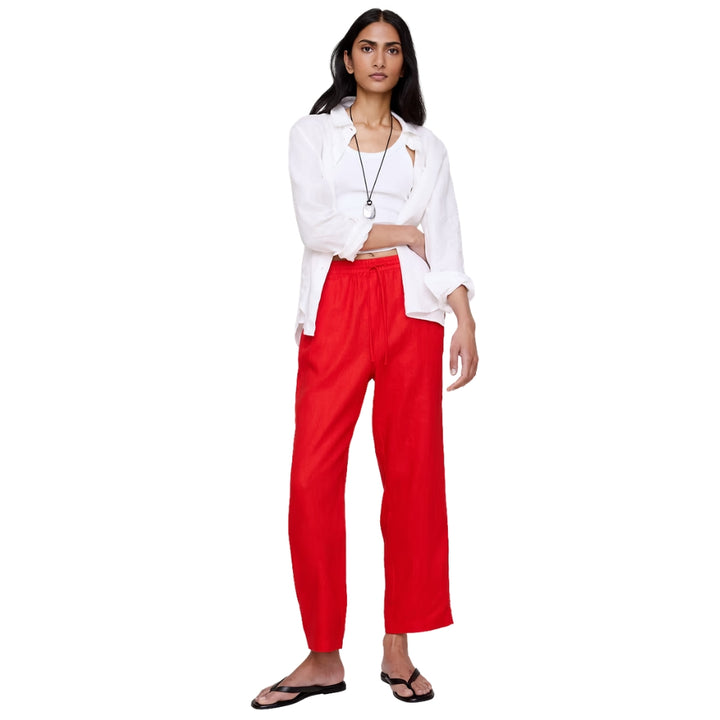 Banana Republic - Pantalon droit à taille extensible en lin escapade
