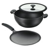 Tramontina - Kadai profond & Tawa plate en fonte, 3 pièces