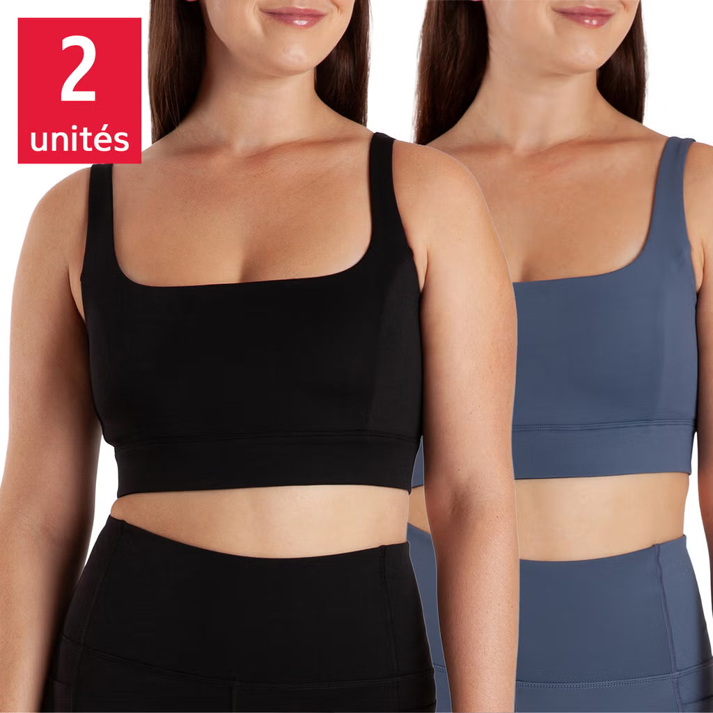 Aurum - Soutien-gorge sport à encolure carrée, paquet de 2