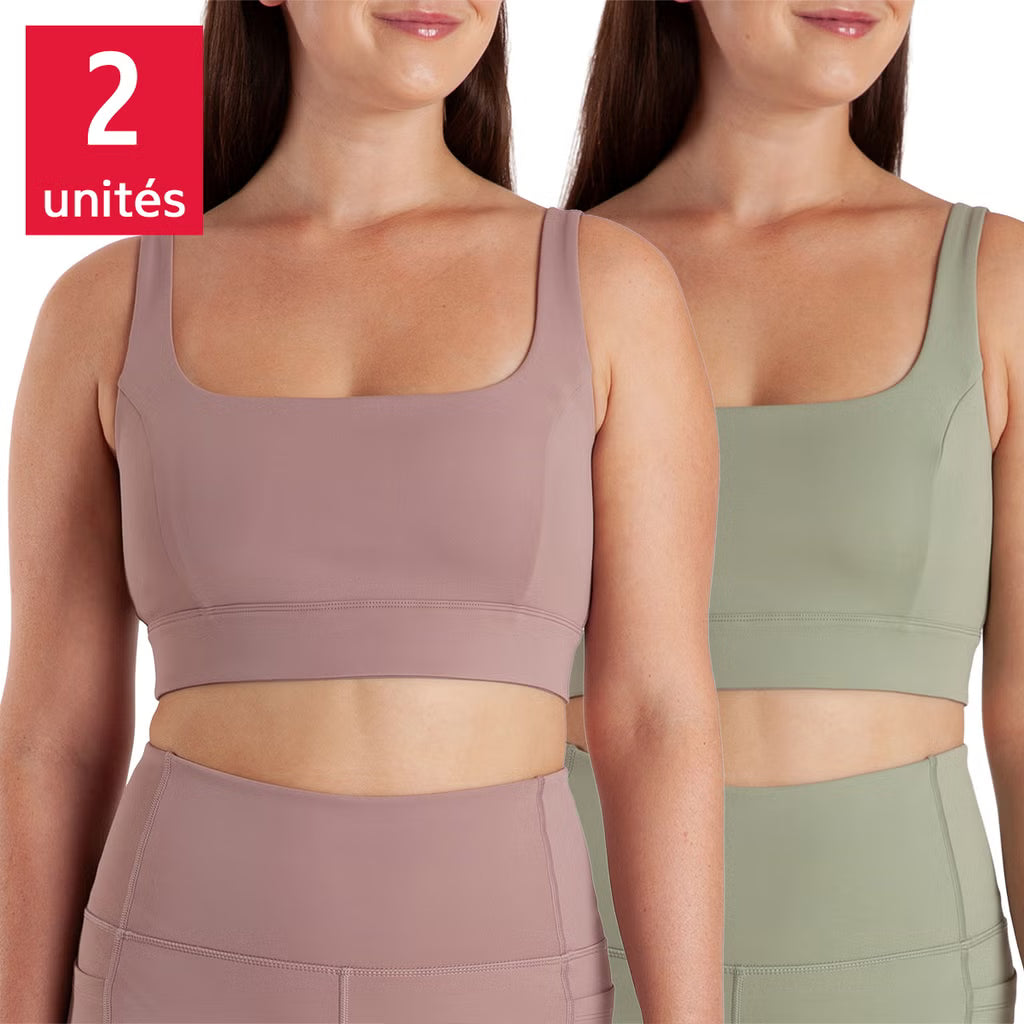 Aurum - Soutien-gorge sport à encolure carrée, paquet de 2