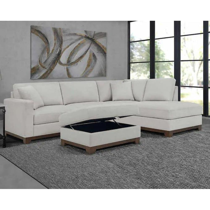 Thomasville - Canapé sectionnel trois pièces avec pouf de rangement