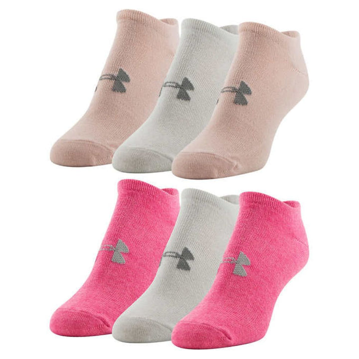 Under Armor Women's No Show Socks, 6 Pack