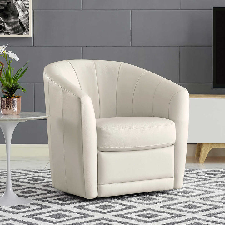 Natuzzi Cora Top Grain Leather Swivel Chair