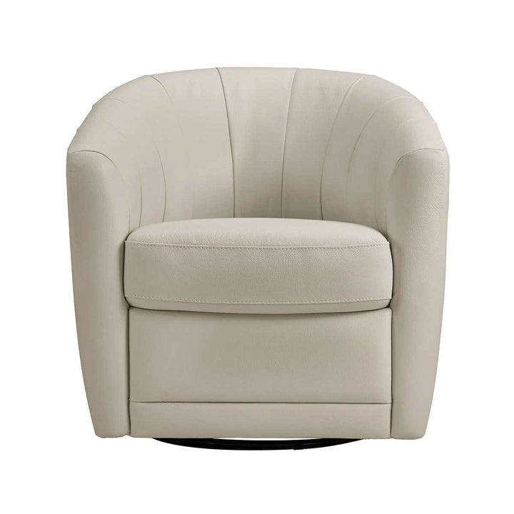Natuzzi Cora Top Grain Leather Swivel Chair