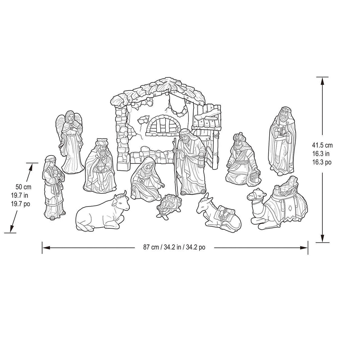 Kirkland Signature 13-Piece Hand-Painted Nativity Set
